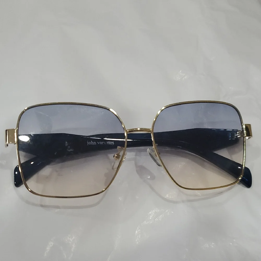John Varvatos Square Frame Blue Gradient Lens Gold Rim Sunglasses‎ new